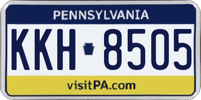 PA license plate KKH8505