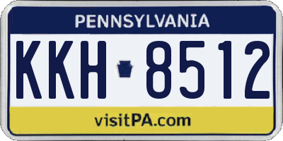 PA license plate KKH8512