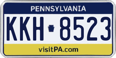 PA license plate KKH8523