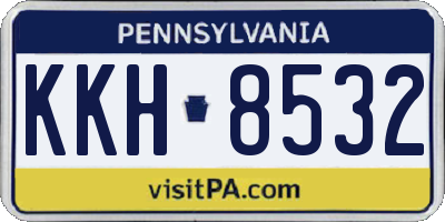 PA license plate KKH8532