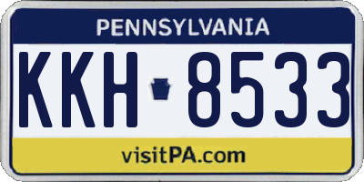 PA license plate KKH8533