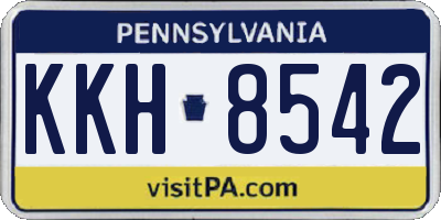 PA license plate KKH8542