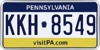PA license plate KKH8549