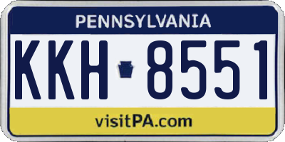 PA license plate KKH8551