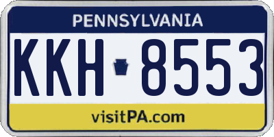 PA license plate KKH8553