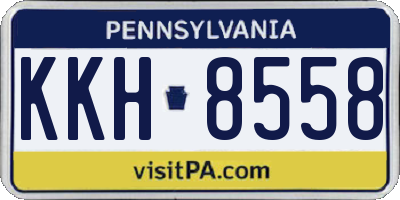 PA license plate KKH8558
