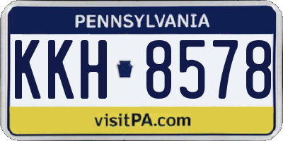 PA license plate KKH8578