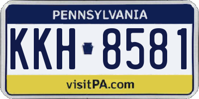 PA license plate KKH8581