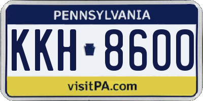 PA license plate KKH8600