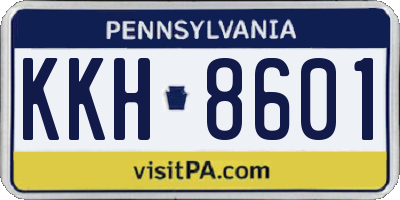 PA license plate KKH8601