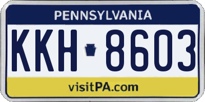 PA license plate KKH8603