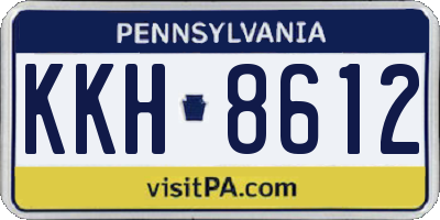 PA license plate KKH8612