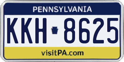 PA license plate KKH8625