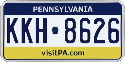 PA license plate KKH8626