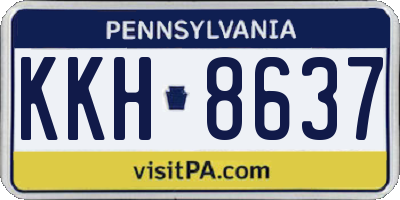PA license plate KKH8637