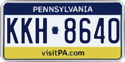 PA license plate KKH8640