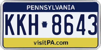 PA license plate KKH8643