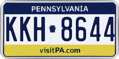 PA license plate KKH8644
