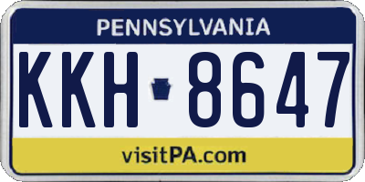 PA license plate KKH8647