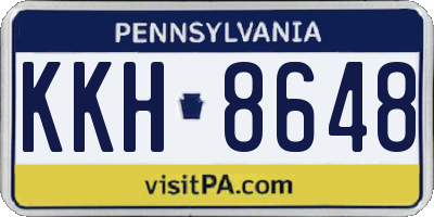 PA license plate KKH8648