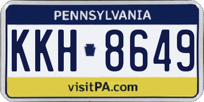 PA license plate KKH8649