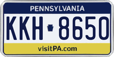 PA license plate KKH8650