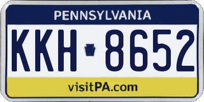PA license plate KKH8652