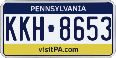 PA license plate KKH8653