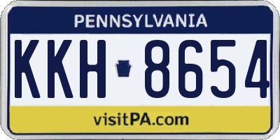 PA license plate KKH8654