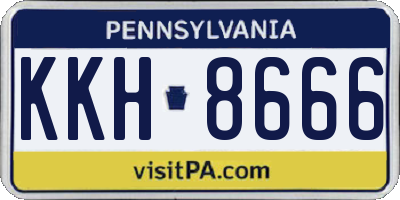 PA license plate KKH8666
