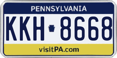 PA license plate KKH8668