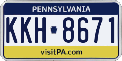 PA license plate KKH8671