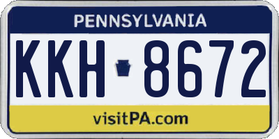 PA license plate KKH8672