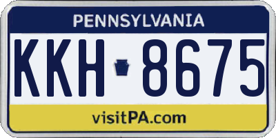 PA license plate KKH8675