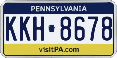 PA license plate KKH8678