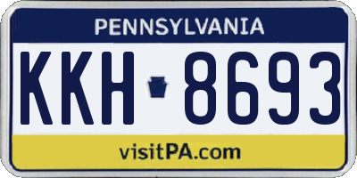 PA license plate KKH8693