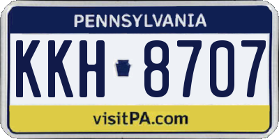 PA license plate KKH8707