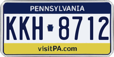 PA license plate KKH8712