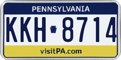 PA license plate KKH8714