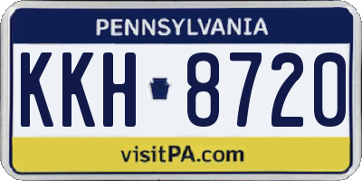 PA license plate KKH8720