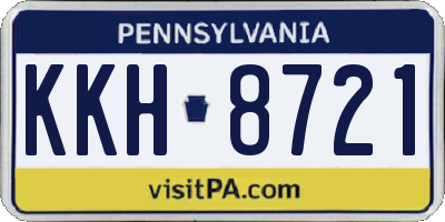 PA license plate KKH8721