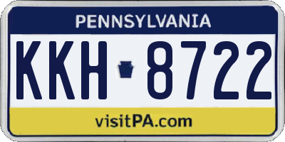 PA license plate KKH8722