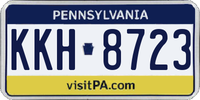 PA license plate KKH8723