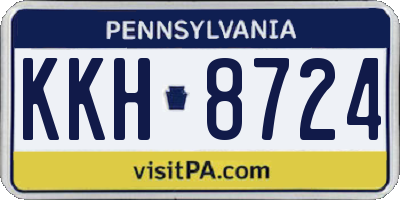 PA license plate KKH8724