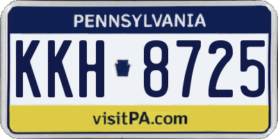 PA license plate KKH8725