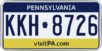 PA license plate KKH8726