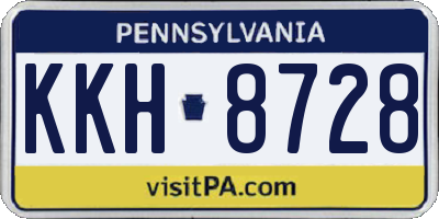 PA license plate KKH8728