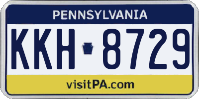PA license plate KKH8729