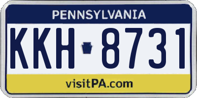 PA license plate KKH8731