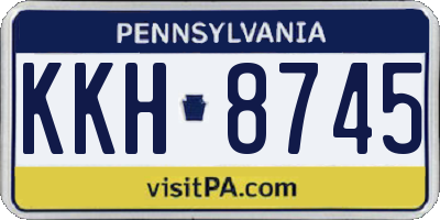 PA license plate KKH8745